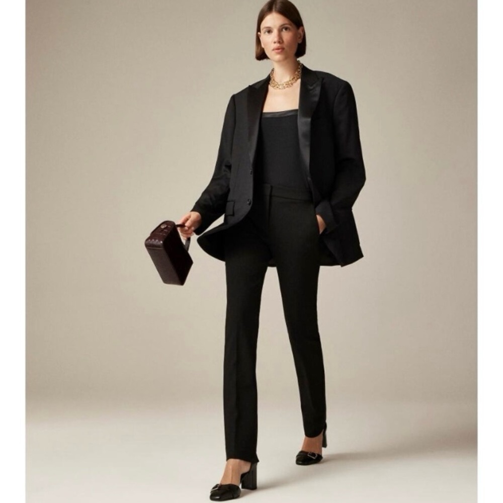 J Crew Black Going-Out Slim Pant in Four Season Stretch Size 18 NWT FLAW